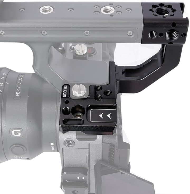 FX3/FX30 XLRハンドル用延長パーツ 延長ブラケット 1/4-20ネジ穴と3/8-16 ARRI標準の位置決めネジ穴-601