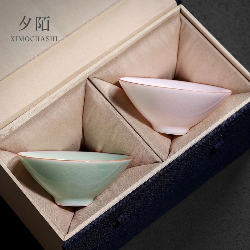 如窯茶碗 割れたオーナーカップ 婦人用シングルカップ 個人用茶碗 陶器帽子カップ カップルカップ