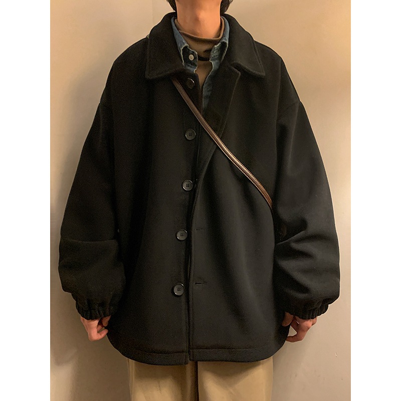 11 韓国のブラックウールコートショートジャケットメンズトレンディなハイエンドの春と秋の英国のヤッピーヤッピーヤッピーメンズライトクライミングジャケット 4,865円