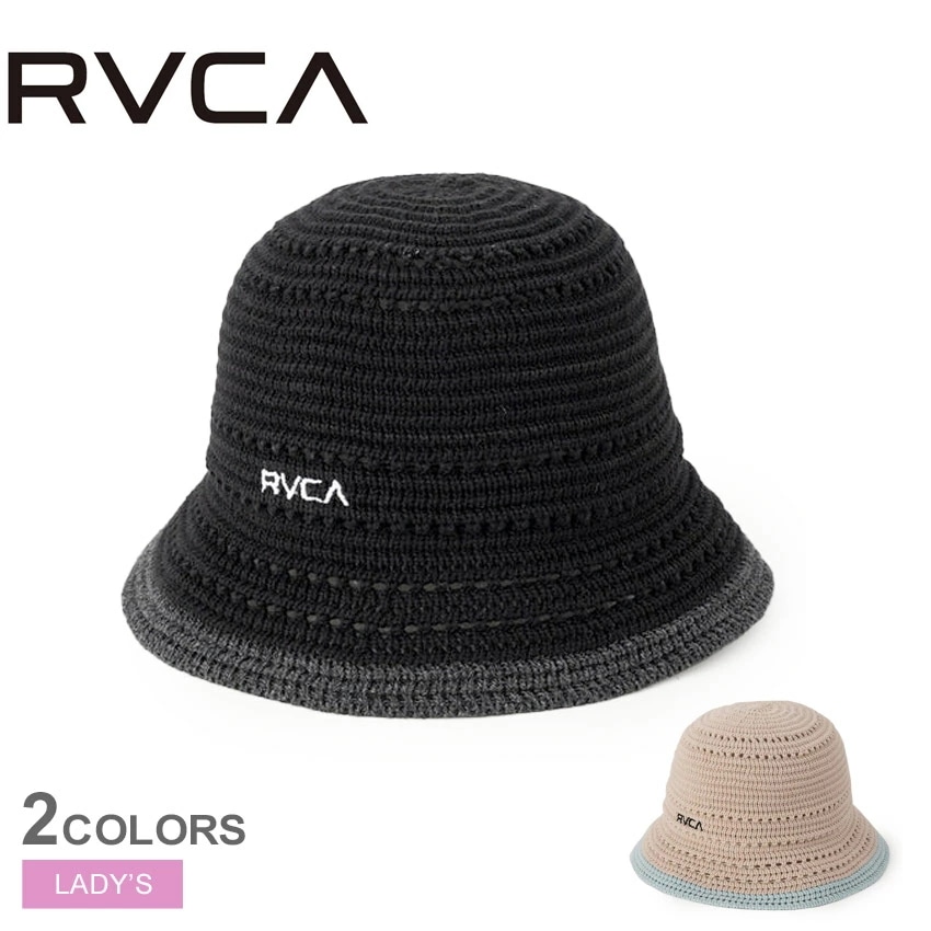 帽子 レディース MINI CROCHET HAT ブラック 黒 ベージュ BE04C909 バケットハット 小物 ロゴ カジュアル アウトドア キャンプ ビーチ サーフ
