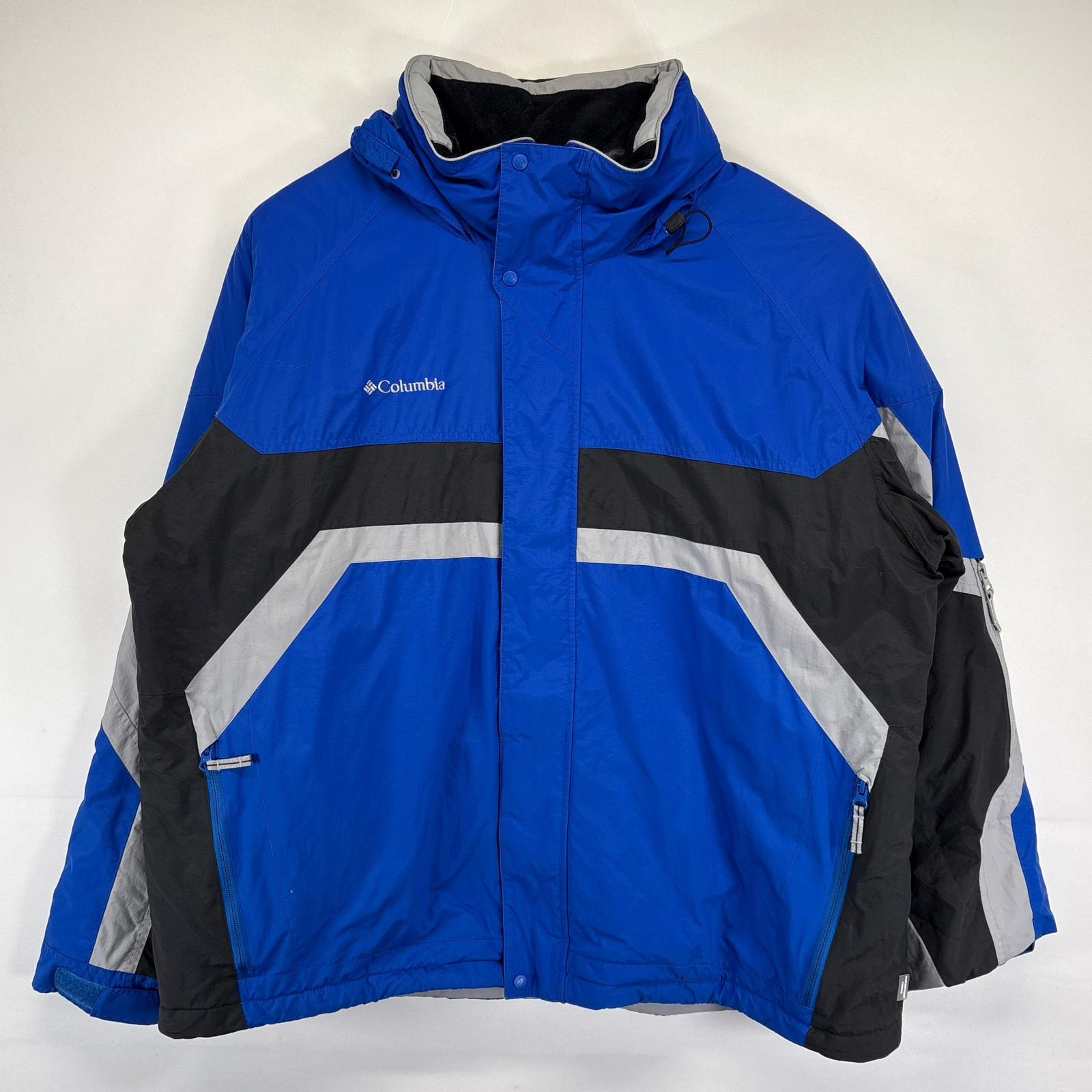 古着 マウンテンジャケット 大きいサイズ フルジップ アウトドア ワンポイントロゴ 2XL マルチカラー メンズ