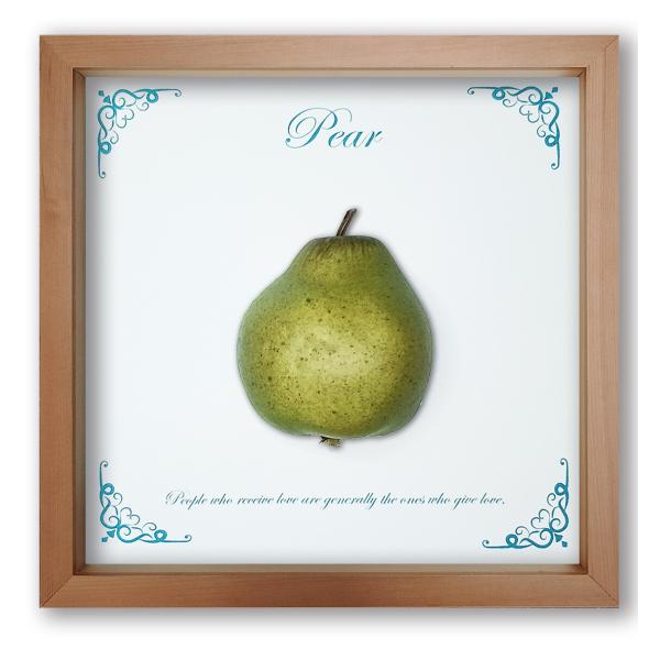 ファブリックパネル アートフレーム 飾り 洋ナシ なし 梨 3D 壁掛け ウォールデコレーション 22x22cm