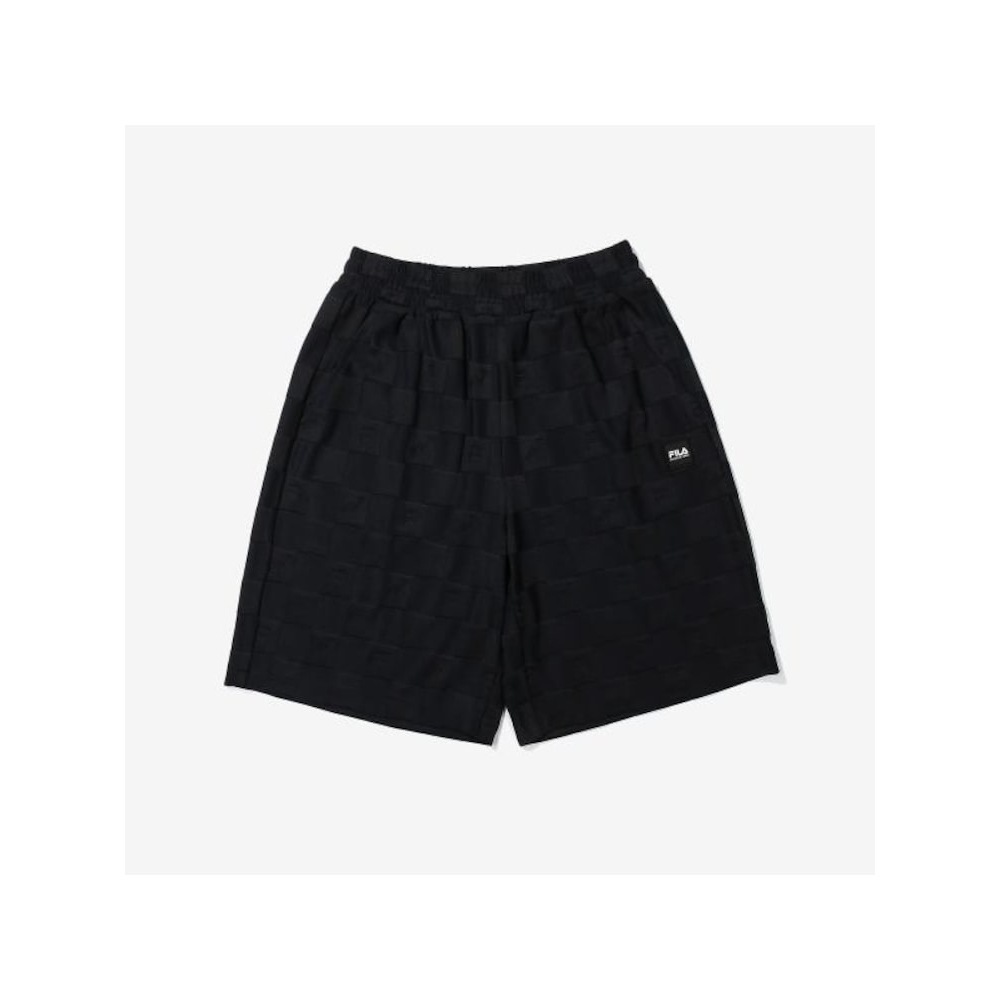 [FILA KIDS] ジャカードチェッカーボードショーツ (FK2FPG2201M_BLK) Q0ZFK2FPG2201MBLK