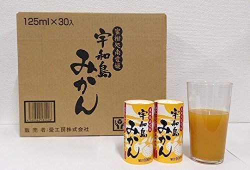 Qoo10最安値挑戦 愛工房 宇和島みかんストレートジュースカートカン 125ml×30個