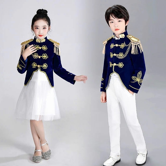 2025新作入荷 キッズステージ衣装 宮廷衣装 女子 男子 上下2点セットアップ ジャケット パンツスカート 子供舞台演出服 姫様 王子様 コスプレ衣装 子ども ハロウィン セーラー服 礼服 中世 貴