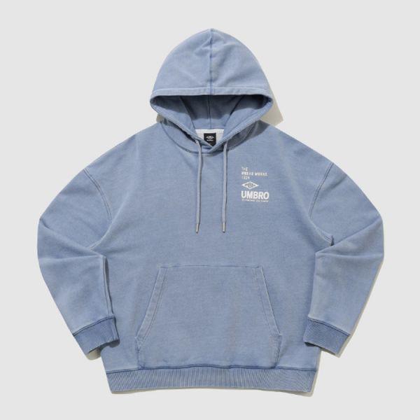 HBL オムグレイ ヴィンテージ アップリケ フード付きTシャツ ライトデニム UR121CHD21LDN 931186