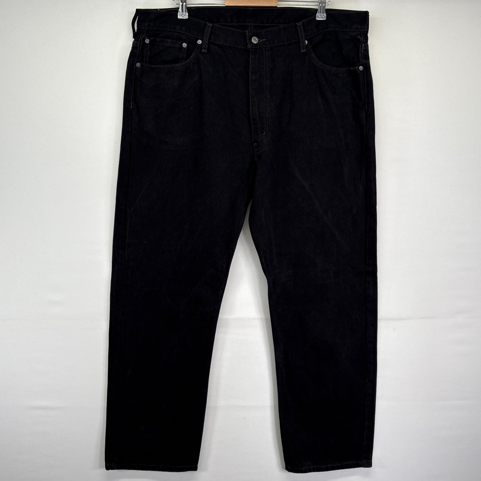 古着 デニムパンツ 505 ストレート ジップ ジーンズ ジーパン 長ズボン 大きいサイズ w44 L32 ブラック メンズ