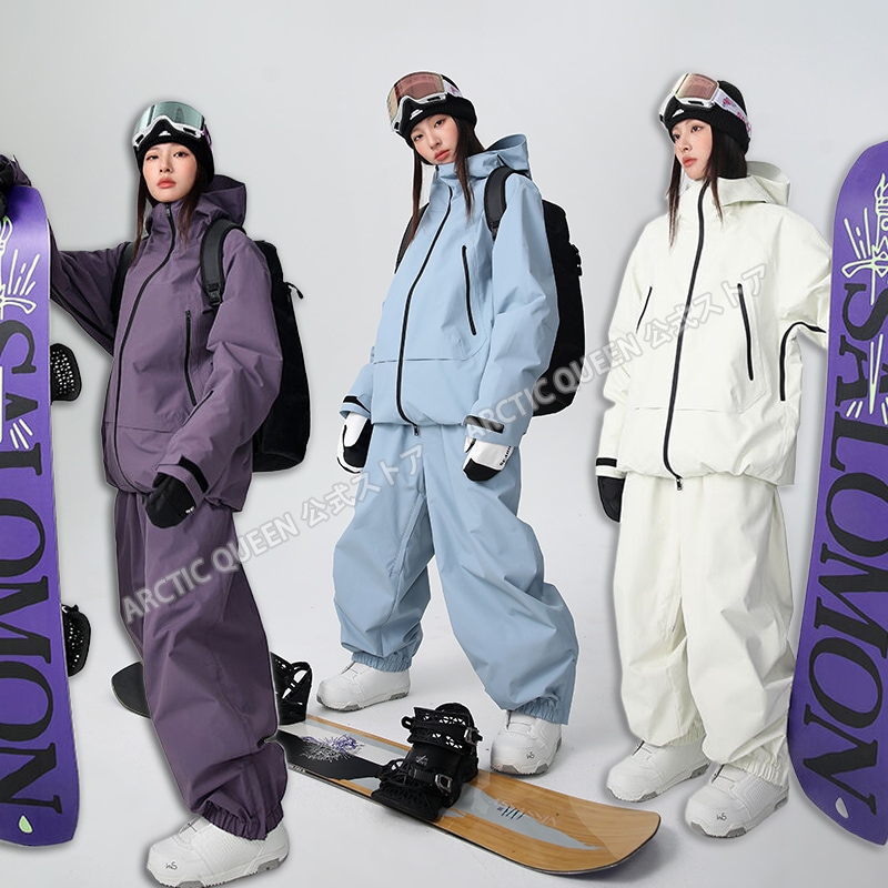 2024新作 スノーボードウェア 上下セット メンズ レディース 3L生地 撥水/防風 男女通用 スキーウェア アウター ジャケット パンツ