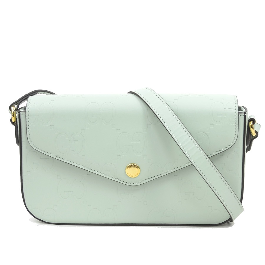 グッチ GUCCI ショルダーバッグ スーパーミニ レザー ペールグリーン レディース 772794 90156a