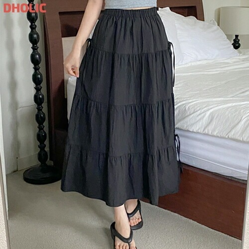 [メガ割りSALE]リボンティアードウエストゴムAラインスカート 4,582円