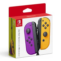 【新品/在庫あり】[ニンテンドースイッチ 周辺機器] 任天堂純正 Joy-Con(L) ネオンパープル/(R) ネオンオレンジ [HAC-A-JAQAA]