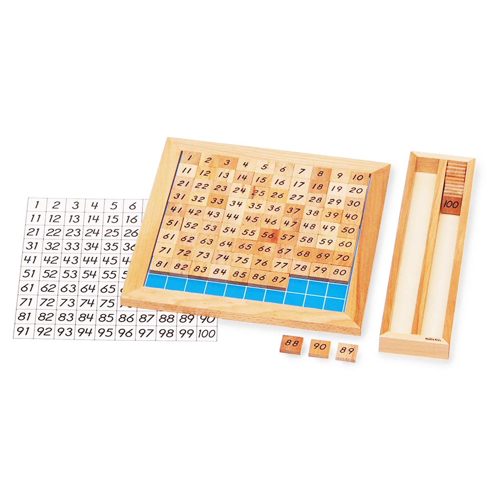 【MONTE Kids】モンテッソーリ教具 - 100並べセット - Montessori モンテキッズ 算数 教育を目的とする教育用品 学習用品 本格教材 モンテッソーリ教具 - 100並べセット