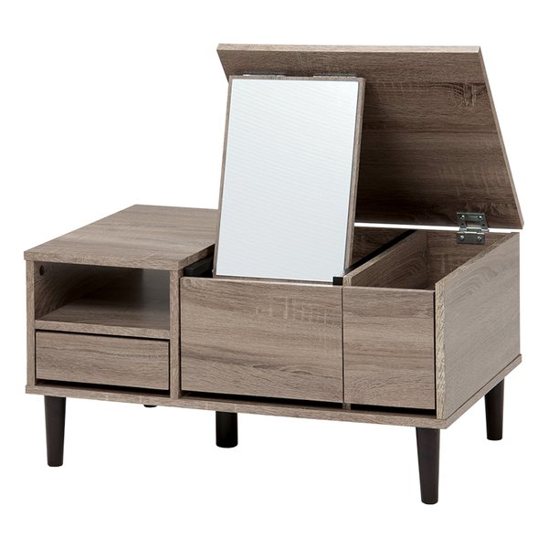 コスメテーブル チャコールグレー・幅75×奥行45×高さ38cm 化粧台 鏡台 RD-1125GY