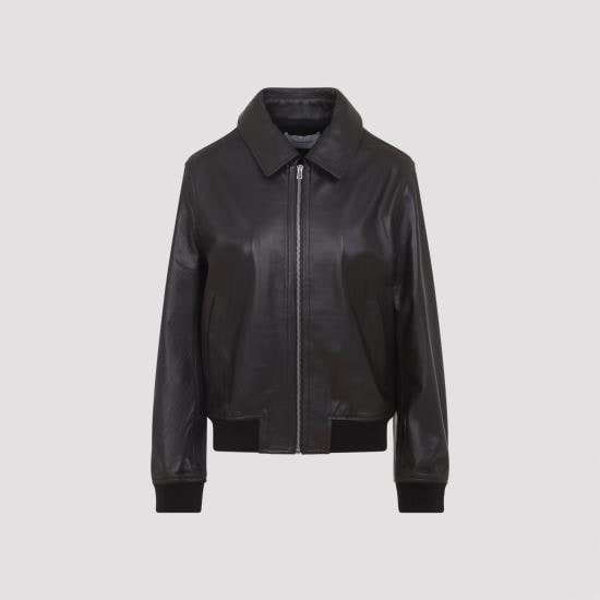 YVES SALOMON Women Leather Jackets 26E25EYV20155APXX A2009 CACAO