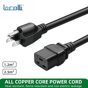 アメリカのC19ハイパワースクエアポートパワーコード用1.5/1.8/3m高品質-コンピュータオーブンプリンターに適した高品質銅ケーブル