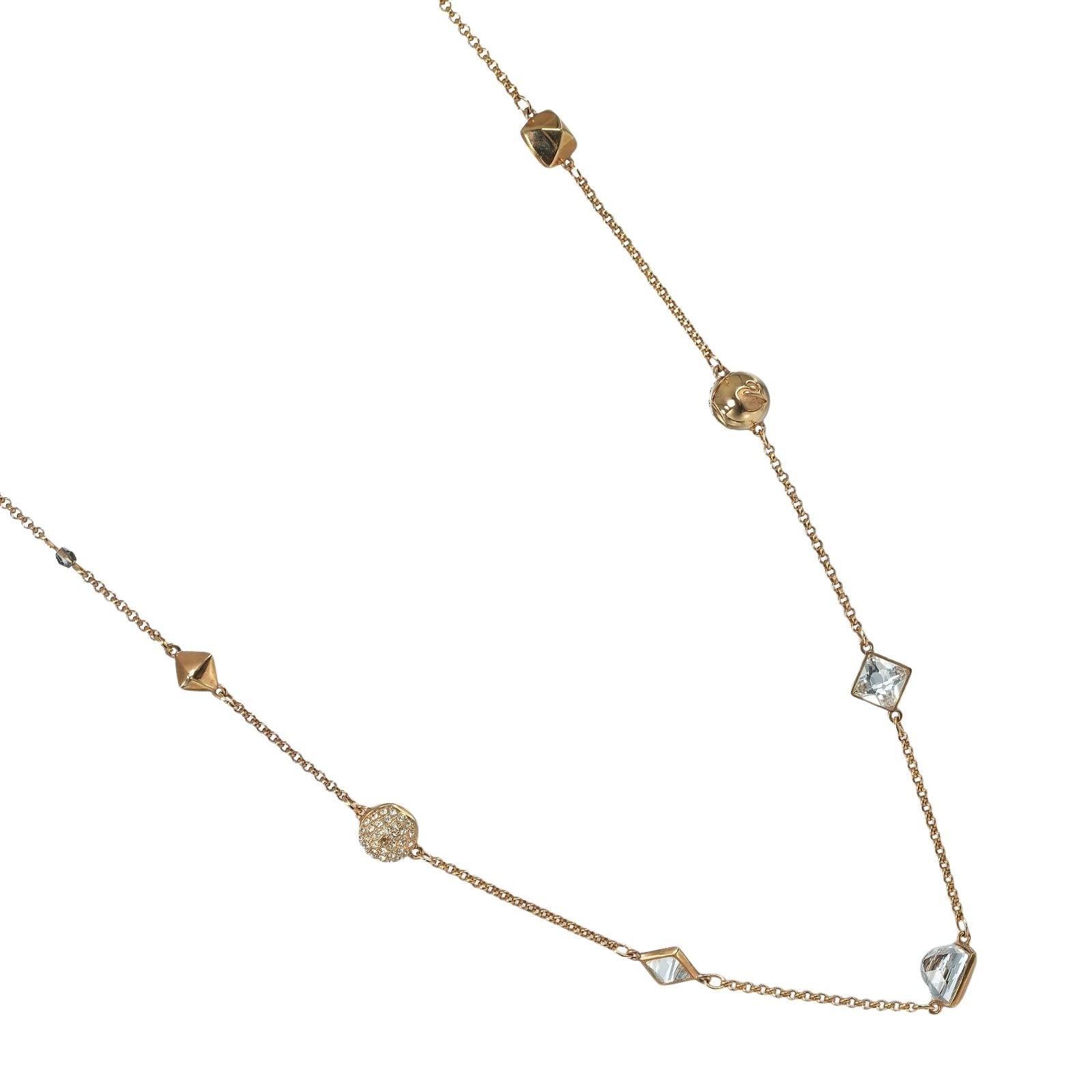 ネックレス 金メッキ クリスタル 約16.7g レディース 中古品 5,023円