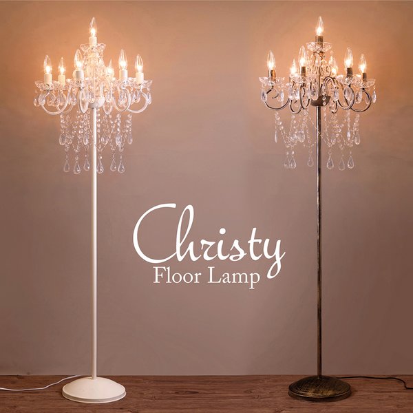 フロアランプ 7灯 スタンドライト フットスイッチ付 LEDフィラメント電球 7個付き フロアライト