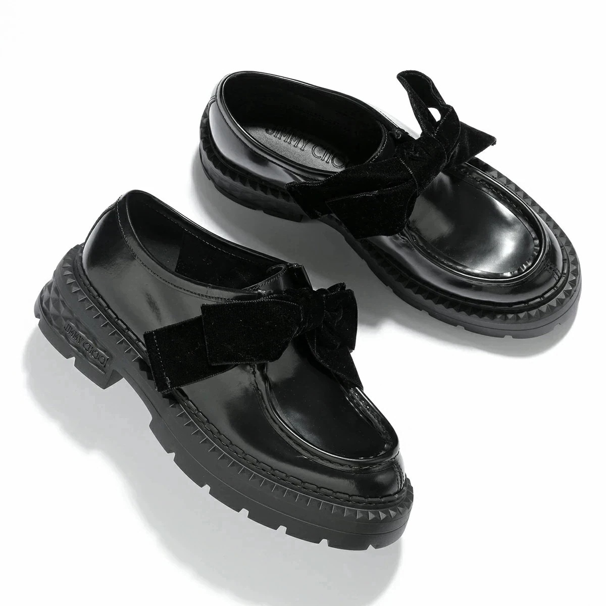 Jimmy Choo ジミーチュウ ローファー MARLOW MOCASSIN/F HJW マーロー モカシン レディース リボン ベルベット ベロア シューズ 【mega】