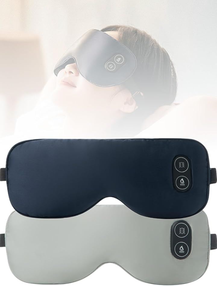 アイマスク 充電式 目の疲れ eye mask 睡眠用 usb充電式 目元 あたため 充電式コードレス 癒しグッズ 繰り返し 母の日 温冷アイマスク 人気 父の日 (Grey-Navy)