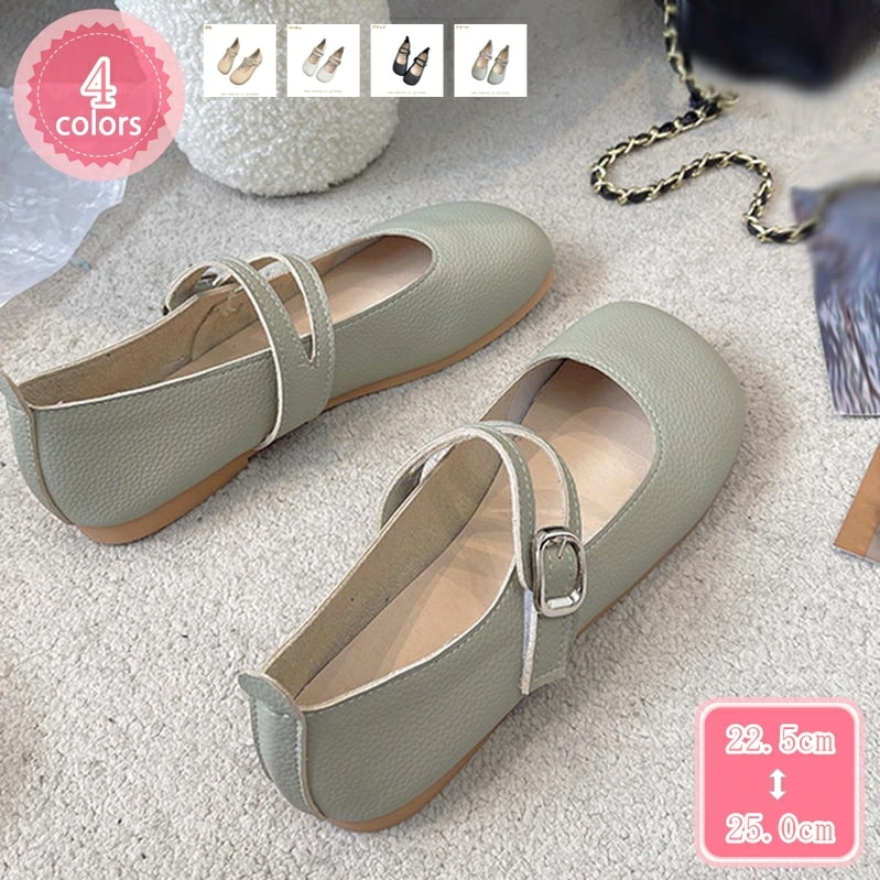 500円OFFクーポン フラットパンプス フラットシューズ レディース ストラップ 低反発 柔らかい 歩きやすい 大きいサイズ 通気性 ラウンドトゥ 痛くない フラット ローヒール ぺたんこ ペタンコ