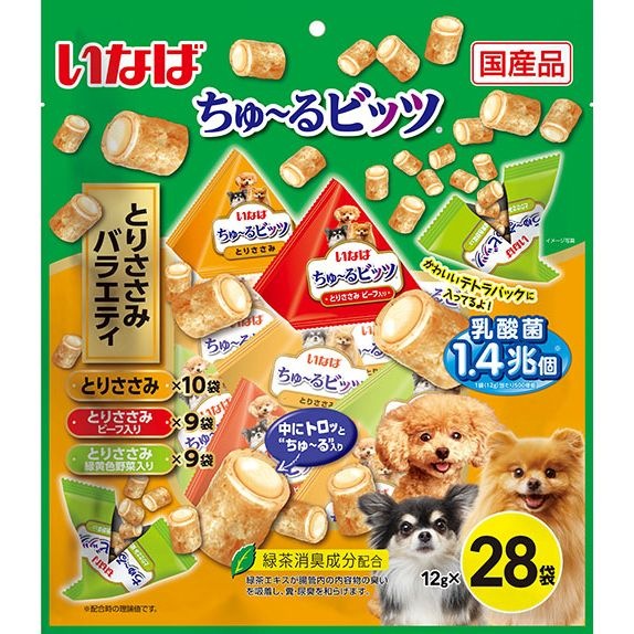 （まとめ買い）ちゅるビッツ とりささみバラエティ 12gx28袋 犬用おやつ [x3]