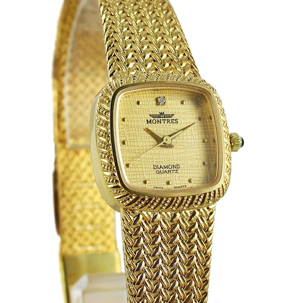 モントレス 腕時計 手表 レディース スクエア 四角 ダイヤ ダイアモンド 大人 エレガント ゴールド ブレスレット 時計 小さめ 彼女 妻 母親 祖母 叔母 プレゼント お祝い 結婚式 誕生日 記念