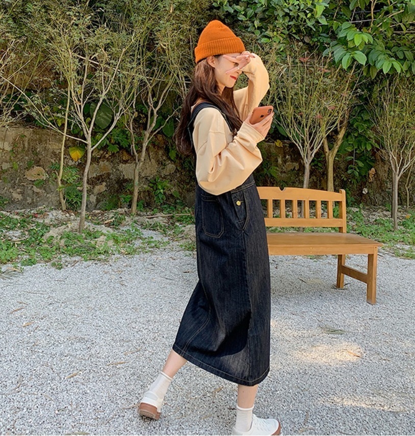 ワンピース デート モテアイテム デニム デニムスカート 綿 デニム 可愛い きれいめ 上品 おしゃれ かっこいい 可愛い ラブリー キュート ガーリー クール モード系 セクシー エレガント