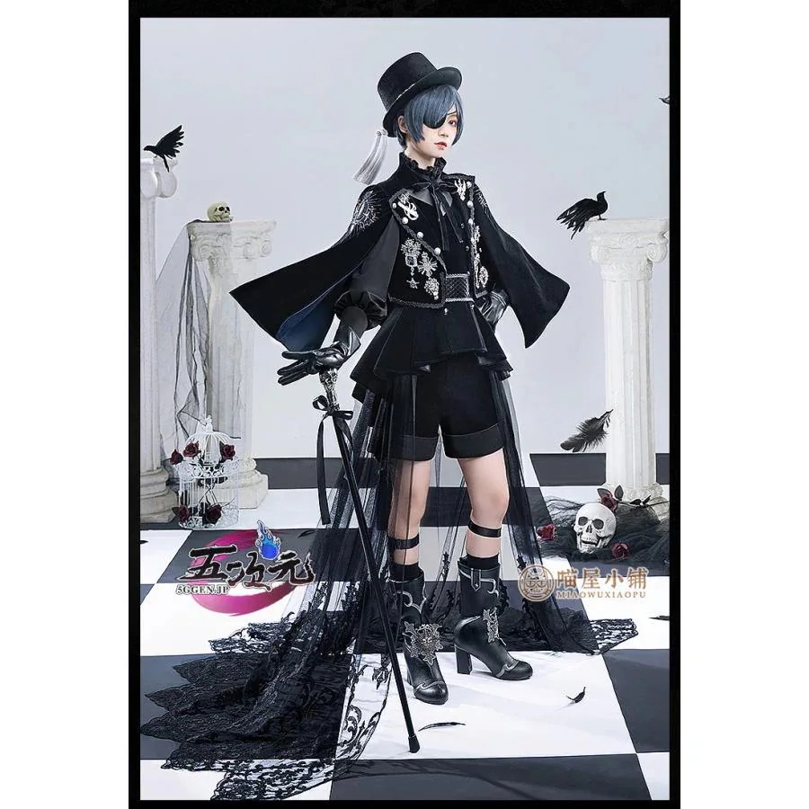 即納あり 【大人気N0.1】　黒執事　コスプレ　シエル・ファントムハイヴ　15周礼服　衣装セット　中世貴族　ins大人気 ウィッグ　靴　髙!品!質