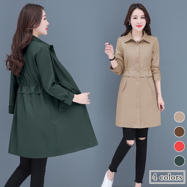 春コートスプリングコートレディーストレンチコート30春コート20着痩せ秋ロングコート40通勤アウター50シンプル 5,124円