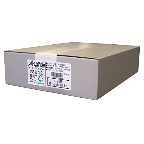 エーワン ラベルシール レーザー A4 12面 500シート 28642