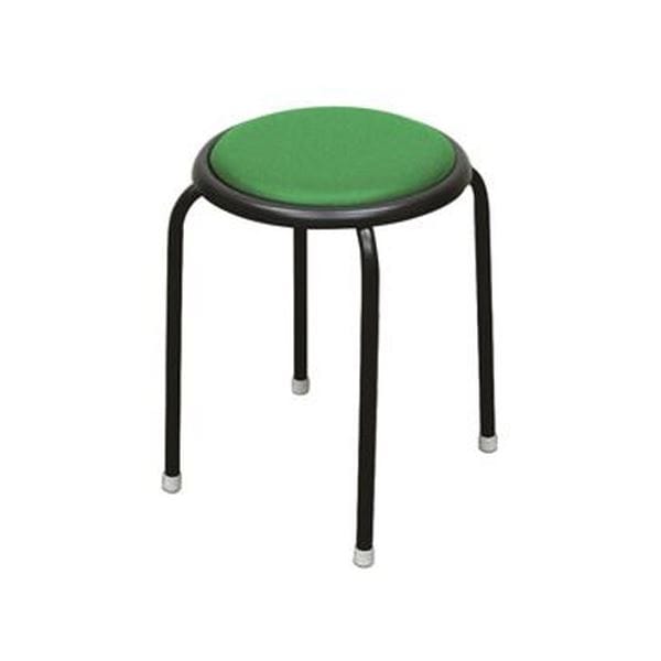 シンプル スタッキングチェア [1脚販売 グリーンxブラック] 幅32cm 日本製 スチールパイプ