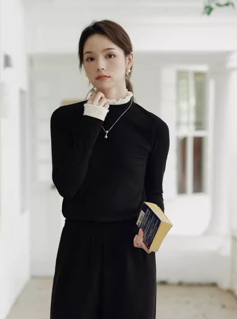 レディース トップス ニット セーター 長袖 ハイネック ストレート 伸縮性 かわいい 大人可愛い シンプル カジュアル おしゃれ レトロ 無地 秋 冬 お出かけ 休日 ショッピング 重ね着 楽ちん