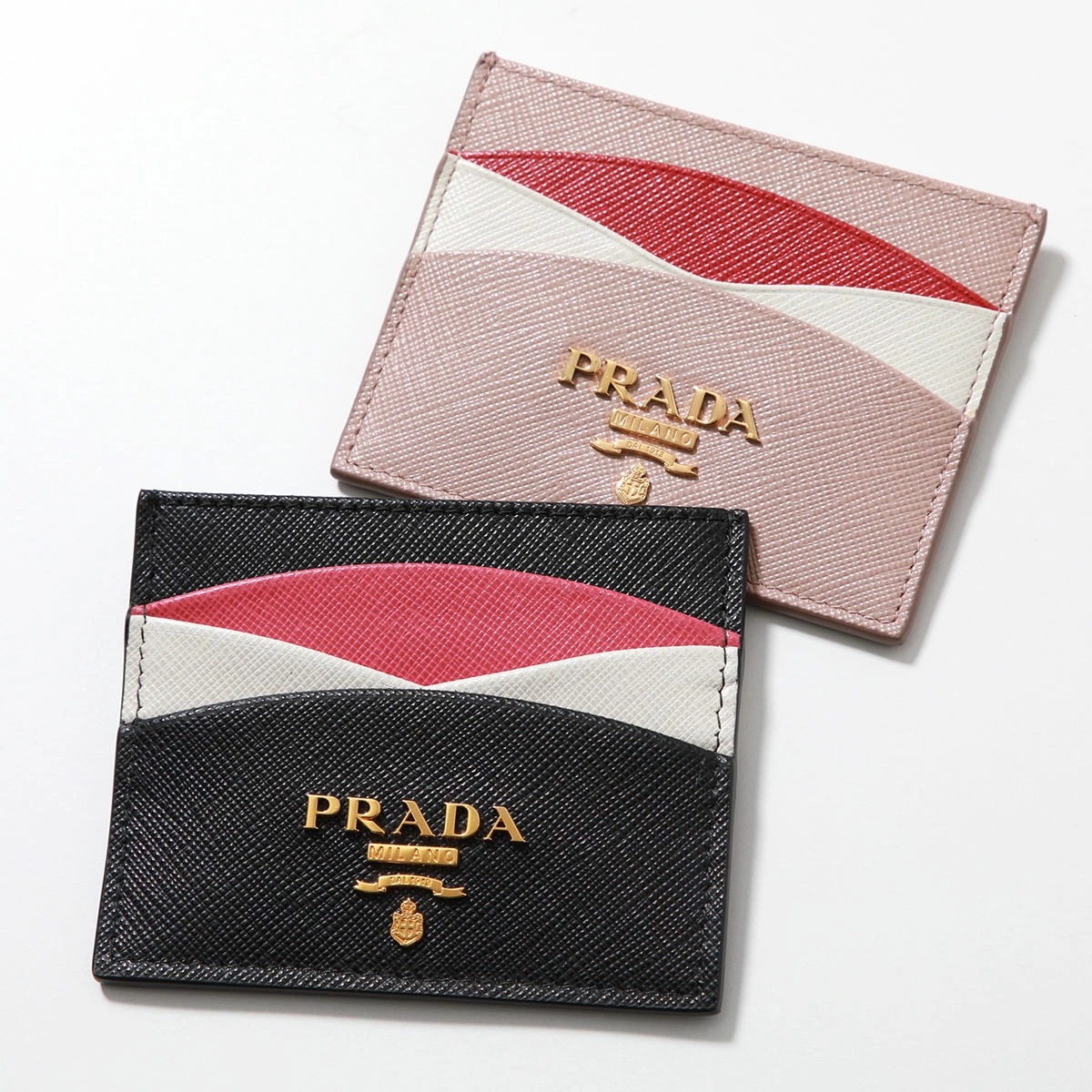 PRADA プラダ カードケース 1MC025 ZLP レディース 名刺入れ パスケース サフィアーノレザー カラーブロック メタルロゴ カラー2色 37,967円