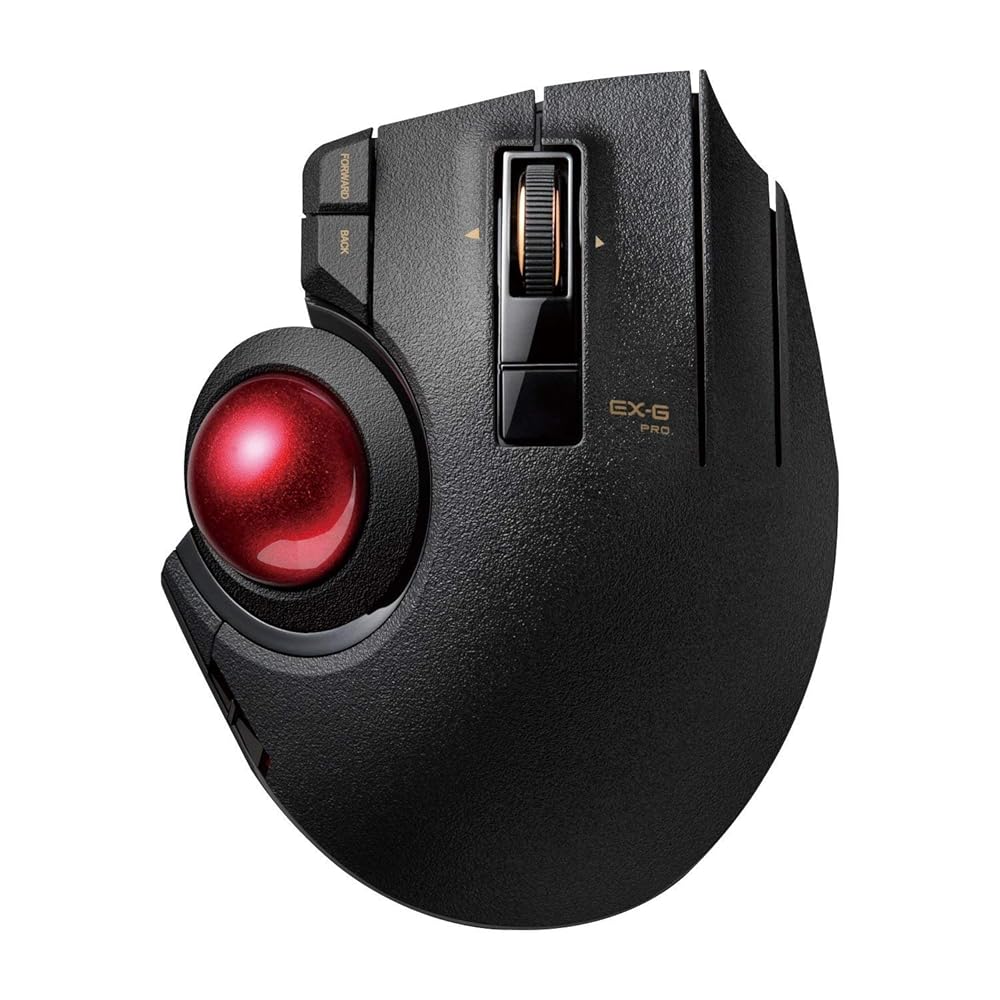エレコム トラックボールマウス/親指/8ボタン/有線/無線/Bluetooth/ブラック
