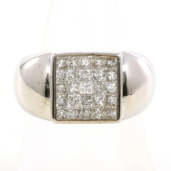 K18 18金 WG リング 指輪 12.5号 ダイヤ 1.00 カード鑑別書 ジュエリー 中古