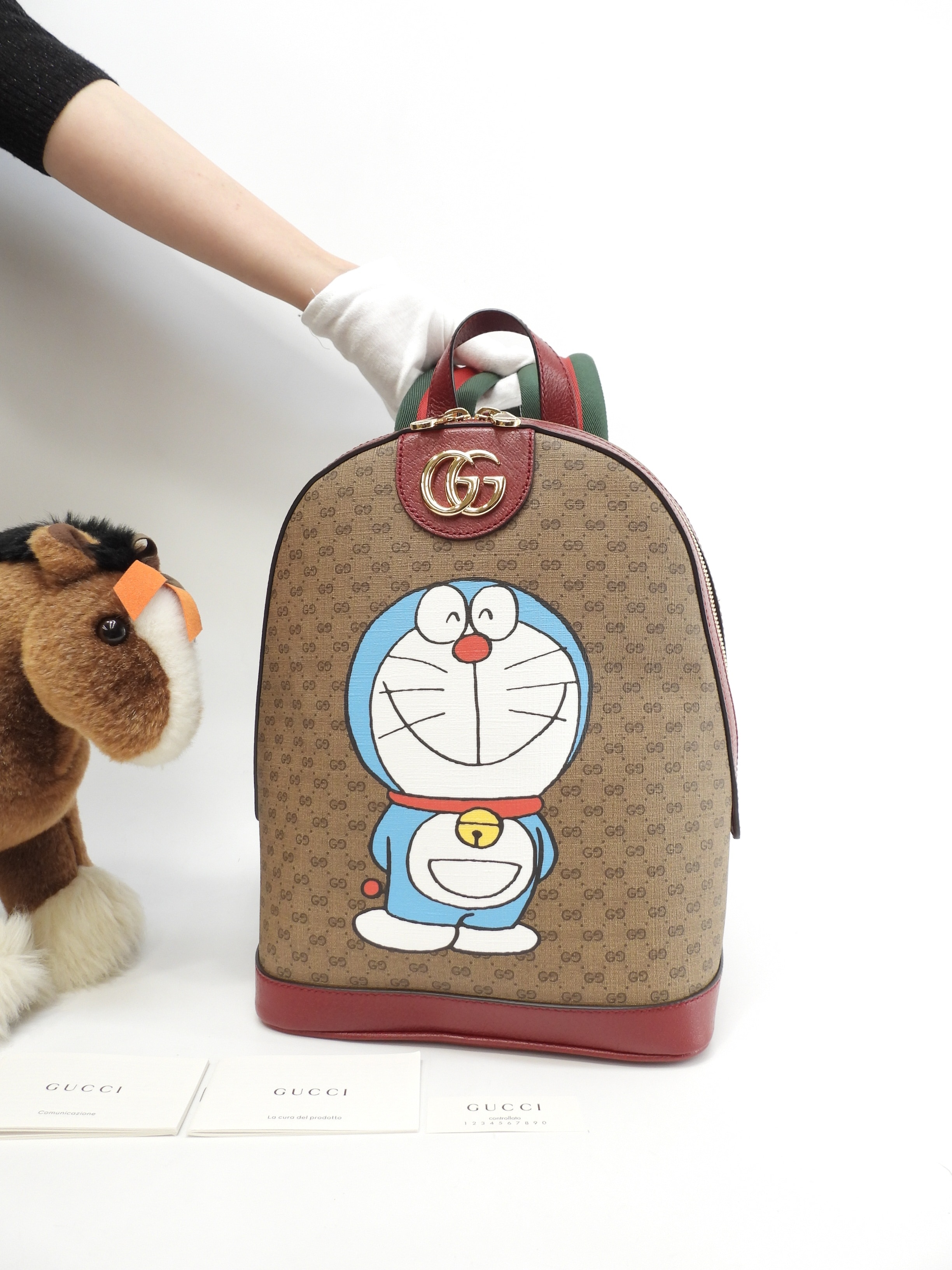 バックパック ドラえもん マイクロGG茶赤レザー リュックサック バッグ 新品同様@ 8 119,000円