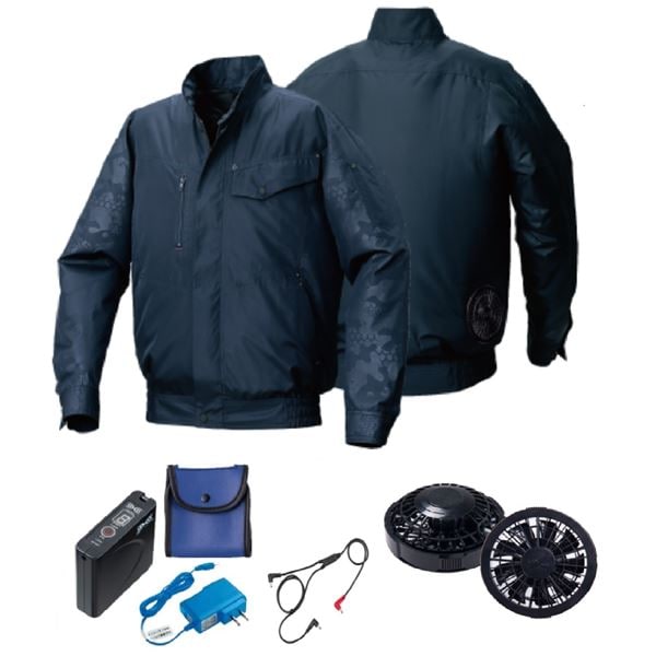 KU92000 空調服 ポリ製 FAN2200B/LISUPER1 ネイビーxネイビーエンボス M