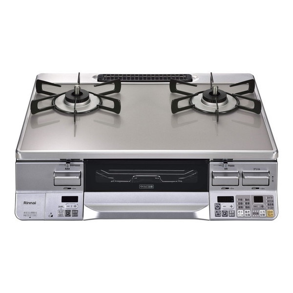 ガスコンロ 都市ガス 2口 左強火力 59cm ココットプレート付属 RTS65AWG34R2NGA-VL-13A クリアアイスグレーII/シルバー ラクシエプライム