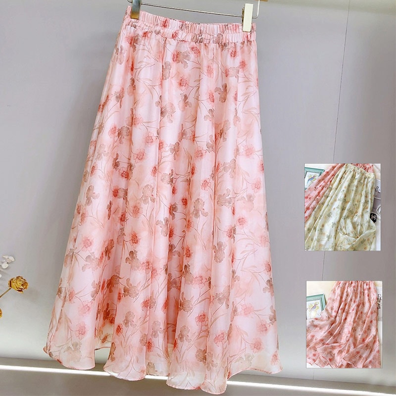 【即納】スカート 春 プリント 花柄ロングスカート 20代 0代 レディース フラワープリント ふんわり きれいめ ファッション 女子会 デート 通勤 通学