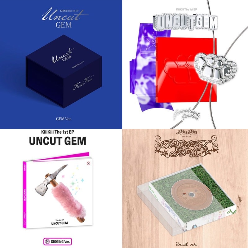 [MEGA][4種セット] KiiiKiii ミニ1集 [UNCUT GEM] 限定版 (GEM ver.+UNCUT ver.+DIGGING Ver.+GROUNDWORK ver.) キキ