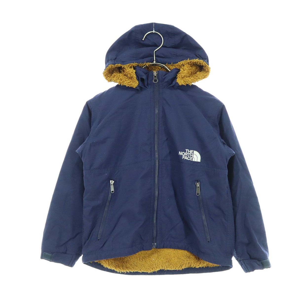 ワンポイントロゴ 長袖 中綿 フーディジャケット 120 ネイビー NPJ72036 キッズ 古着