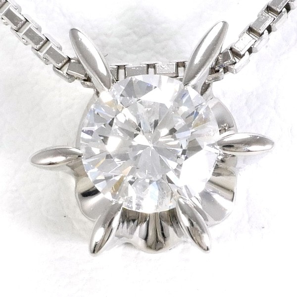 PT PT850 ネックレス ダイヤ 0.55 鑑定書 約40cm ジュエリー 中古