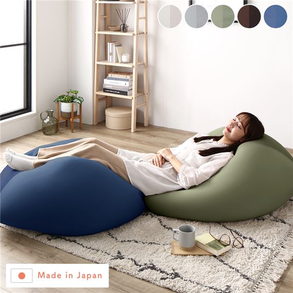 ビーズクッション キューブ型 [2個セット ネイビー/グリーン] 洗えるカバー クッション オットマン STIIBO