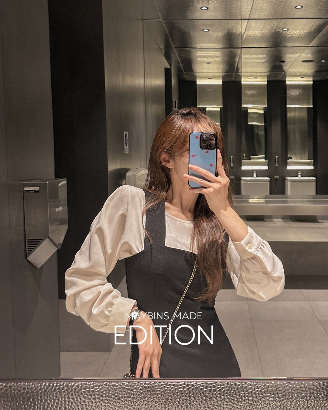 肩パフ長袖ブラウス韓国ファッション レディース