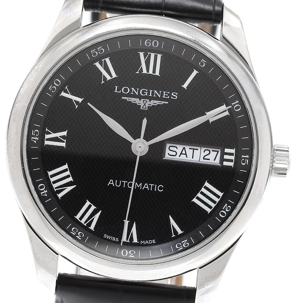 ロンジン LONGINES L2.755.4 マスターコレクション デイデイト 自動巻き メンズ 極美品 保証書付き_935375【中古】