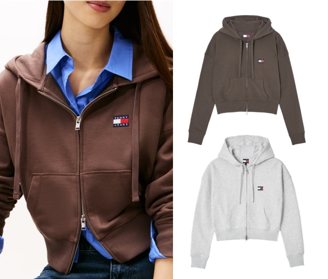 Boxy Crop Hoodie Zip-Up (T32G0TJC01TWT2P08 / T32G0TJC02TWT2GW1 )