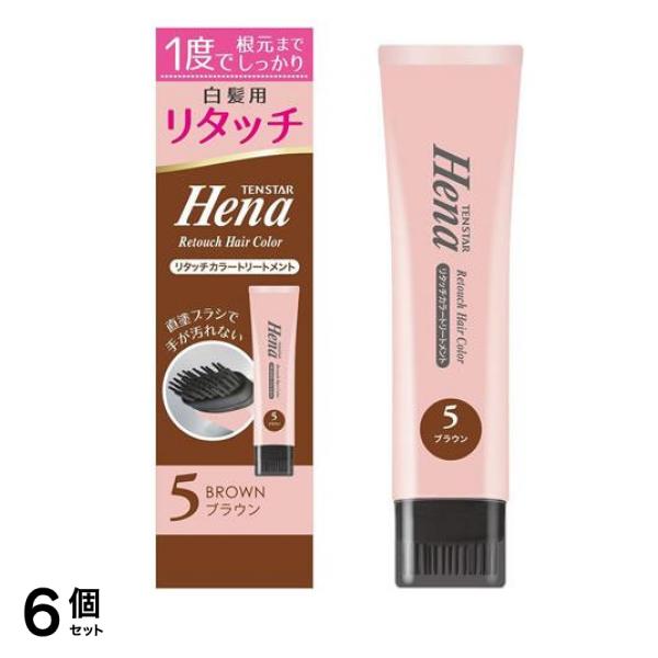 ヘナ リタッチカラートリートメント 5ブラウン 65g 6個セット