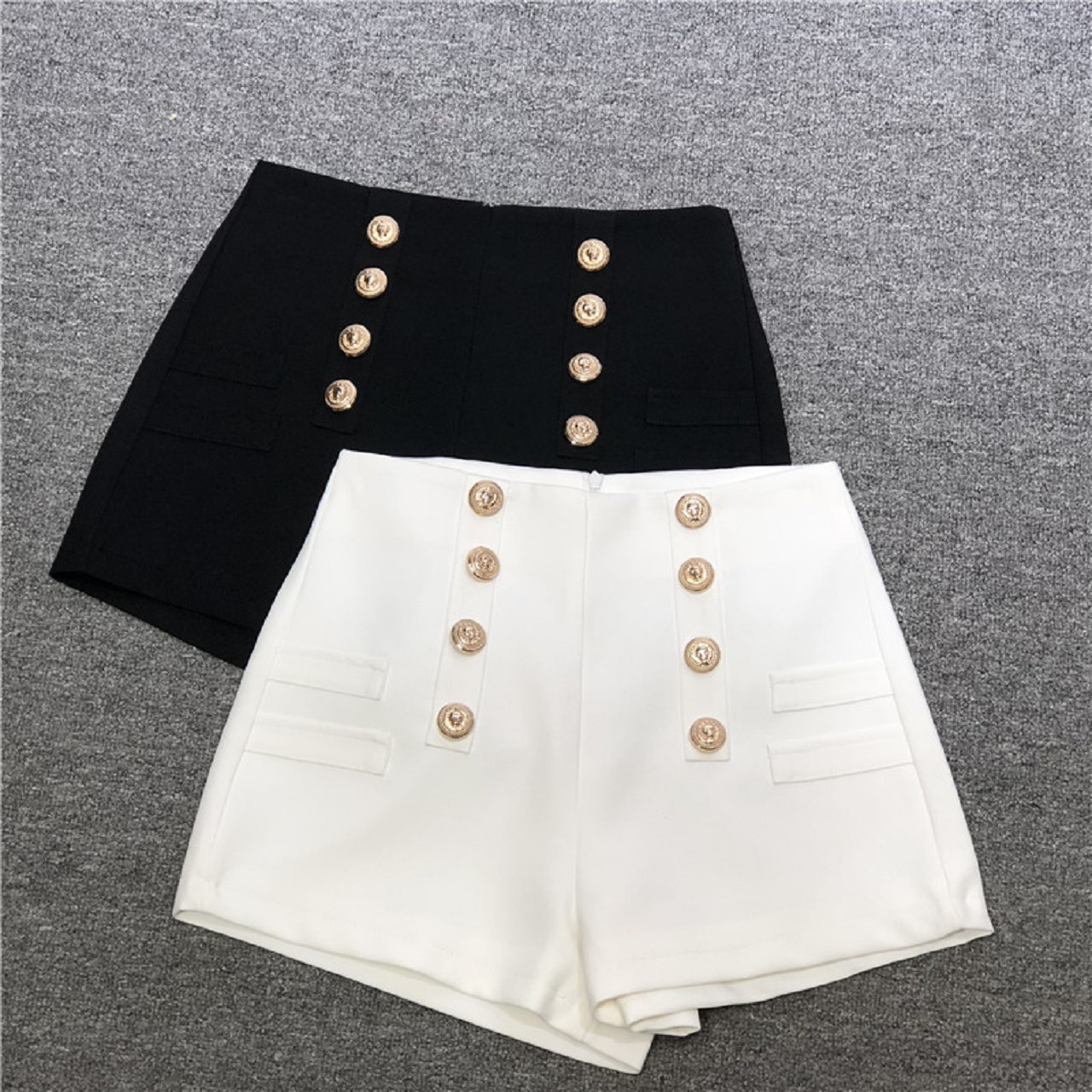 レディースパンツ ゴールデンライオンボタン トレンド ワイドレッグパンツ モデルライク 細見え