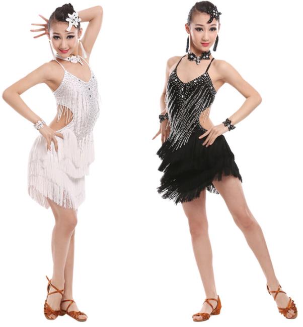 5色ラテンワンピース女の子 レオタード ラテン 演出 体操 発表会 ダンス衣装 キッズジュニア ダンスウェア 児童表演服 子供 110-160cm レッセン着