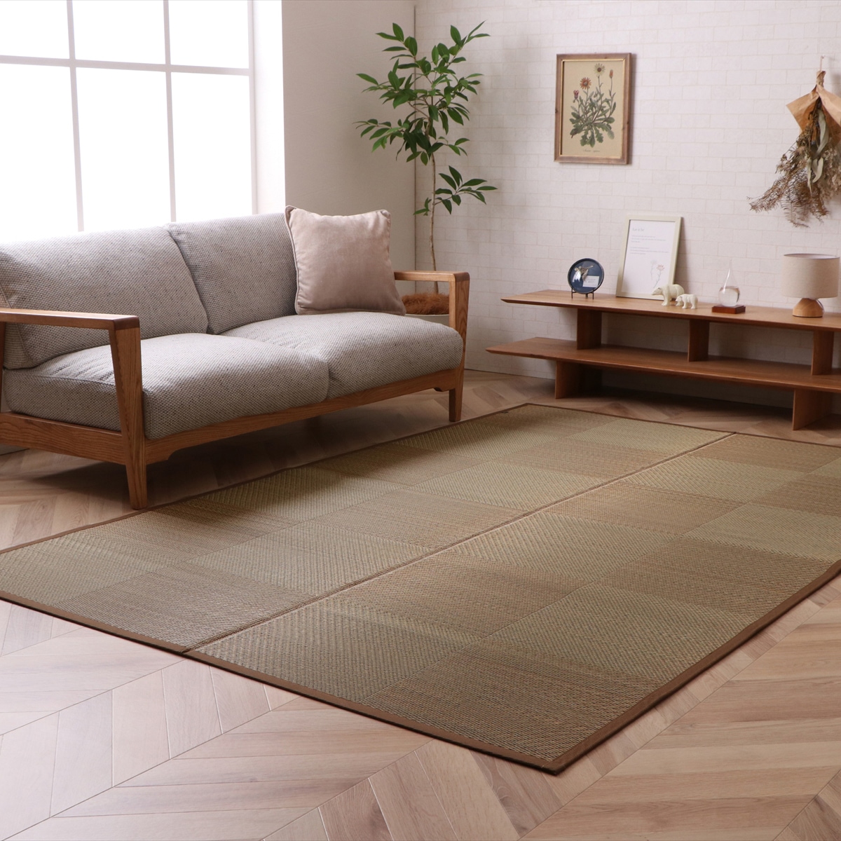 【I】【代引不可】イケヒコ 国産い草ラグカーペット DXノア ブラウン 140×200cm 和モダン 抗菌防臭 8242250【北海道・沖縄・離島不可】【代引不可/沖縄・離